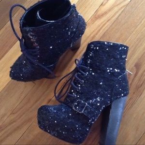 Steve Madden sequin platform boot